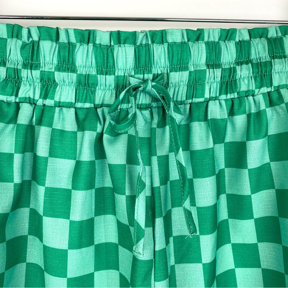 ASOS Green Checkerboard Drawstring Shorts - Picture 3 of 8